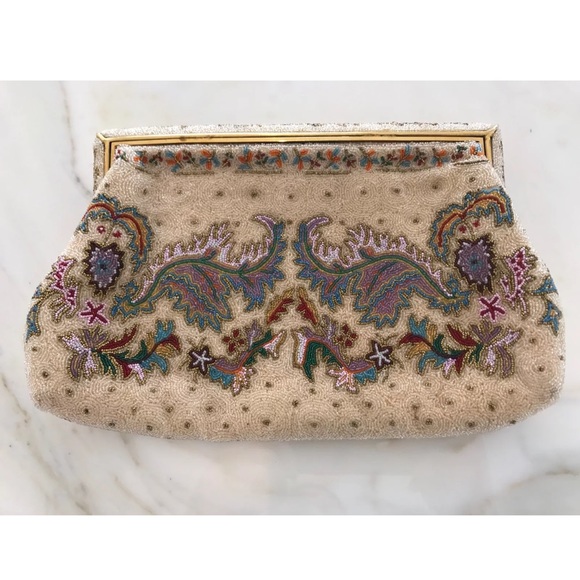 BASS BY JOSEF VINTAGE HANDMADE BEADED CLUTCH - Picture 9 of 16